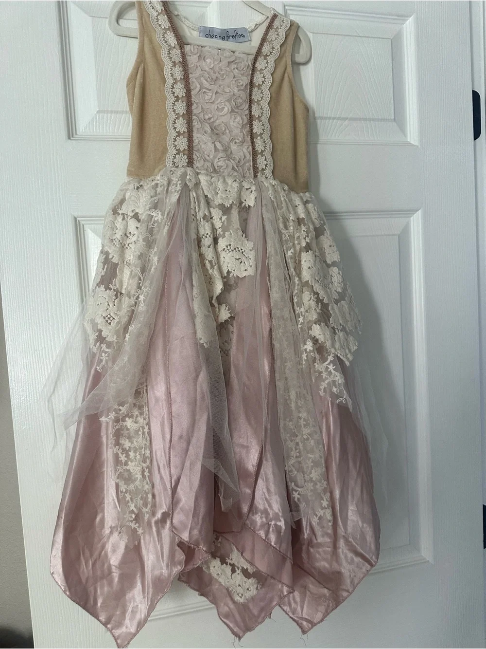 Kids' Pink and Cream Fairy Costume Dress by Chasing Fireflies